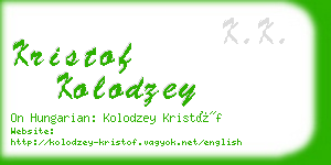 kristof kolodzey business card